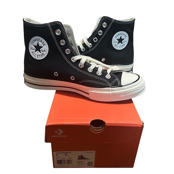 Converse Other - Converse Chuck 70 Hi Black Egret High Top Sneakers 162050C Mens 8 Womens 10